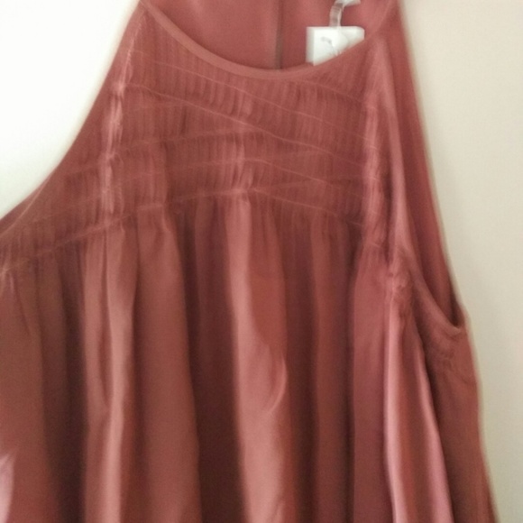 Joie Soseh Smocked Silk Tank BURNT TERRACOTTA - Picture 4 of 7